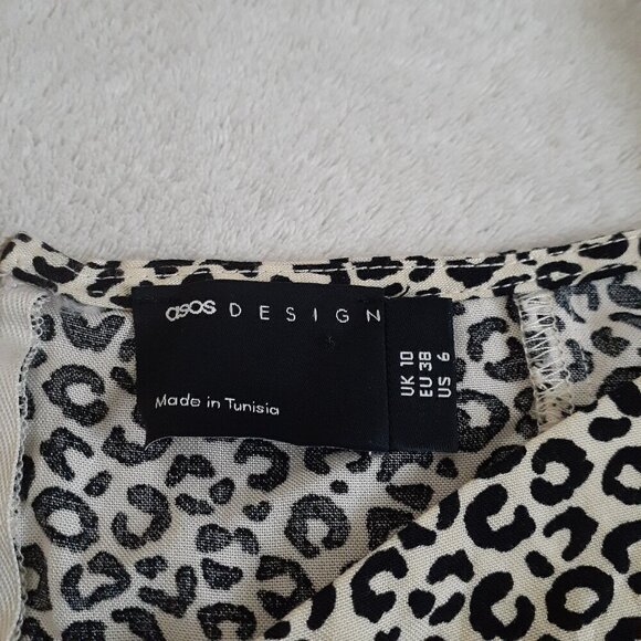 ASOS Women's Size 6 (UK 10) Cream Animal Print Milkmaid Corset Mini Dress - Picture 8 of 16